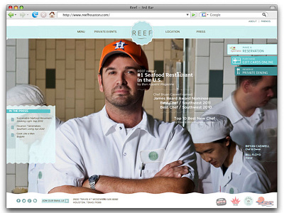 Reef website chef food interface navigation reef restaurant typography ui web website
