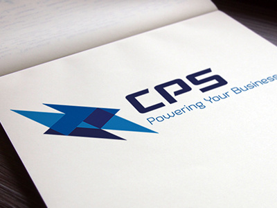 CPS Logo blue geometric lightening logo vector