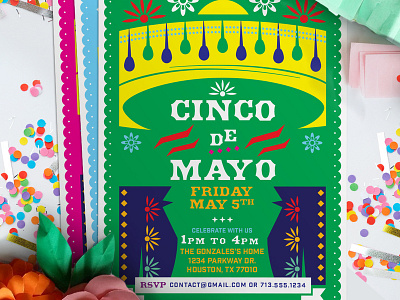 Cinco de Mayo Invitations cinco de mayo design illustration invitation invitation design mexican print typography vector