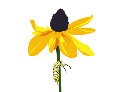 Fall Plant Sale caterpillar flower illustration vector