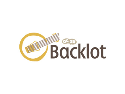Backlot bar guitar illustration logo music shot typography
