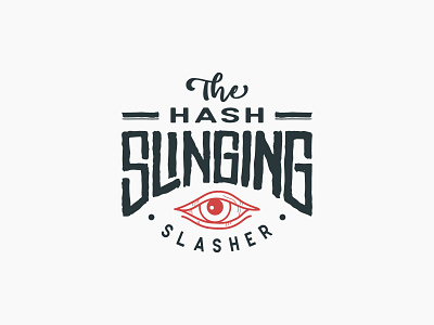 the hash slinging slasher badge badge badgedesign classic design dribbble illustration lettering logo nickelodeon spongebob typography vector