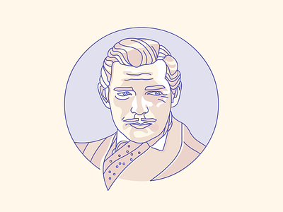 Clark Gable artwork character clark gable demet kural icon illustration illustrator vector