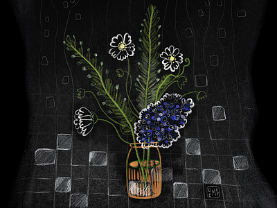 Hydrangea artwork botanical illustration demet kural digital art drawing floral design flower bunch flowers hydrangea illustration illustrator painting procreate stilllife