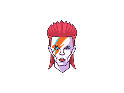 RIP David Bowie character color david bowie demet kural face illustration legend line lineart portrait ziggy stardust