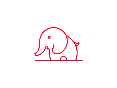 Elephant Icon animal drawing elephant icon illustration lineart minimal stroke vector