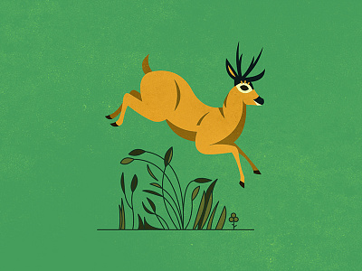Deer animal deer gazelle icon illustration lineart minimal plant vector