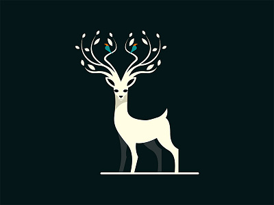 Deer / Concept 2 animal antler artwork bird concept deer demet kural gazella illustration illustrator istanbul