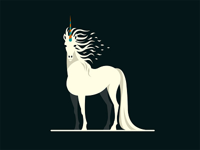 Unicorn animal artwork concept demet kural horn horse illustration illustrator mane mithology tail unicorn