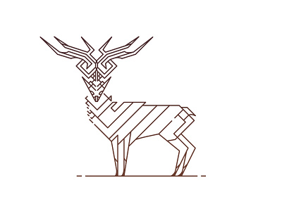 Deer / Concept 3 - Line animal antler artwork concept deer demet kural gazella illustration illustrator istanbul line