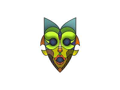 Mask artwork character concept demet kural face illustration istanbul line mask space stroke
