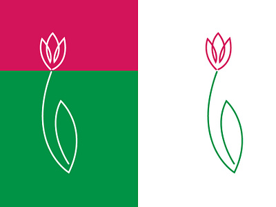 Tulip branding design flower icon illustration illustrator minimal tulip ux vector