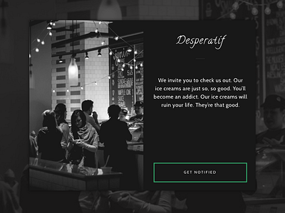 Daily UI Landing Page: Cafe Desperatíf