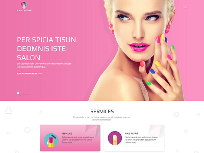 Nail Salon Template adobe photoshop cc banner clean clean cool cool design debut design dribble flat flat design grid icon tempalte typography ui ux web