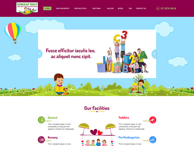 Gumleaf Gully Childcare adobe photoshop cc clean cool dribble flat design grid tempalte typography ui ux web