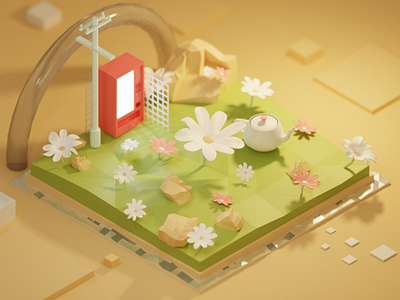 Summer breeze 3d 3dart blender blender3d isometric lowpoly