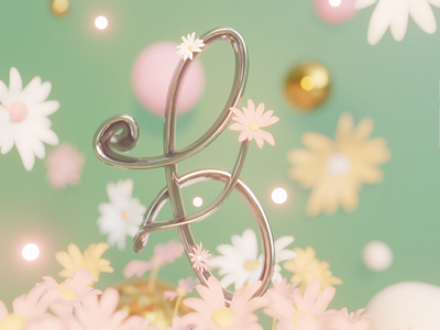 F for Flower 3d 3d art 3dart blender blender3d