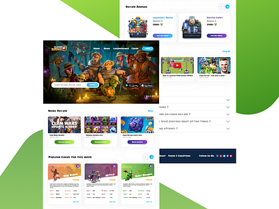 Clash Royale Landing Page Concept clash of clans clash royale color gradients concept game home page illustration landing page minimalistic ui ux visual design