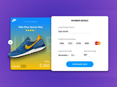 Credit Card Checkout credit card daily ui e commerce gradients nike payment sports shoes ui ux web design