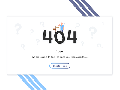 404 Page - UI Challenge 404 daily ui design directions error page find illustraion lost page not found question searching ui ux web