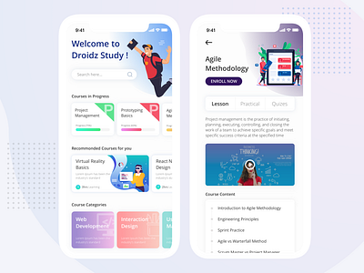 E - Learning App app design design e learning education illustration mobile app design product design ui ui design ux ux design