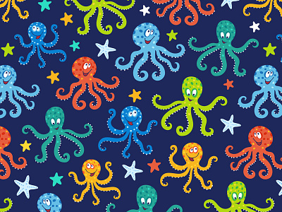 Octopus pattern design fabric octopus pattern print sea seamless