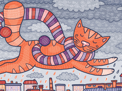 Flying cat cat illustration saint petersburg