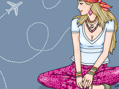 Hippie girl hippie illustration traveller