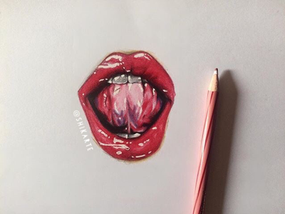 Realistic Lip Art art artist sketching