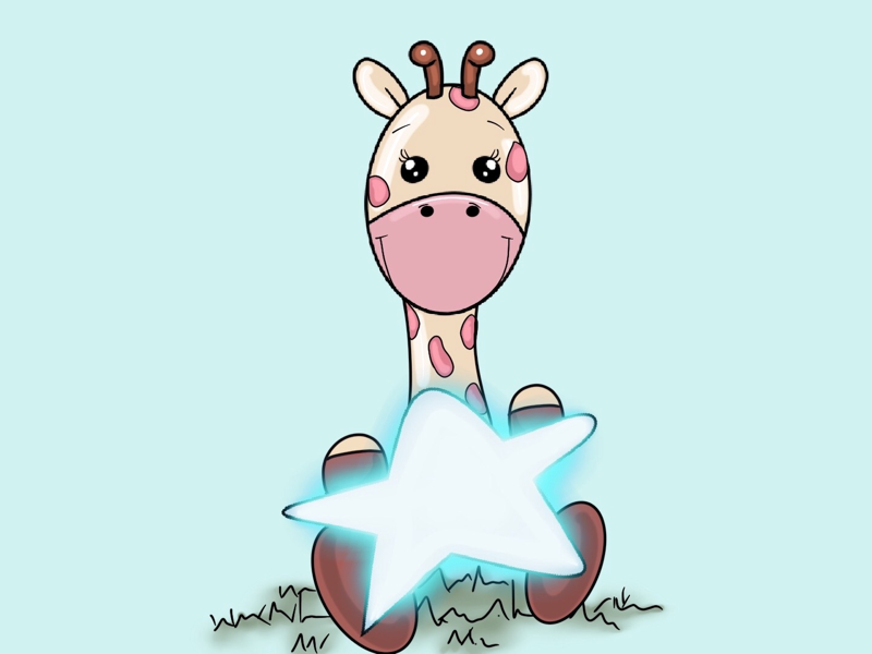 Cute Giraffe Illustration procreate photoshop sketch artist illustration