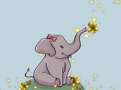 Cute Elephant Illustration digital art graphic design illustration vector graphics