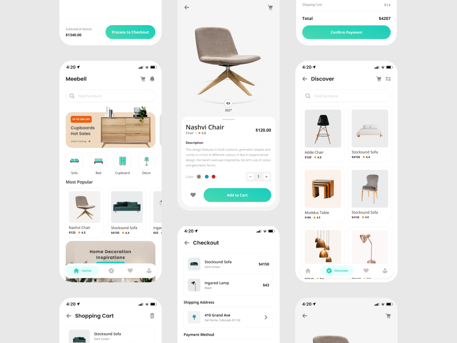 Meebell - Furniture Shop App UI Kit by Taufan Erfiyanto on Dribbble