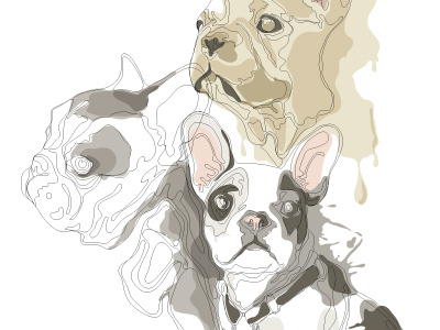 So French, so doggy! pets vector illustration