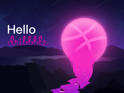 Hello Dribbble! debuts debutshot design hello dribbble illustration vector