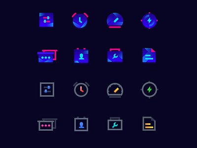 Icons of  intelligent hardware application（Dark bottom）