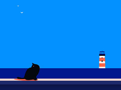 Day cat debuts illustration sea