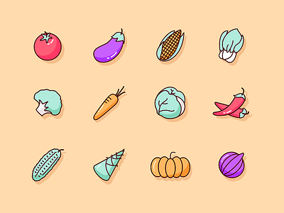 Vegetables debutshot design icon illustration vegetables