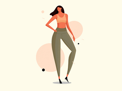 the girl in fitness clothes 1 illustration