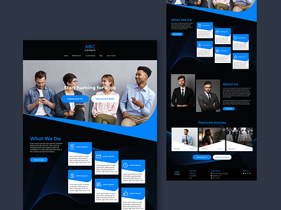 Recruitment Website Homepage app design dark theme design graphic design homepage ui uiux user interface design ux webpage website