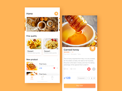 Food application interface app ui ux 应用 设计