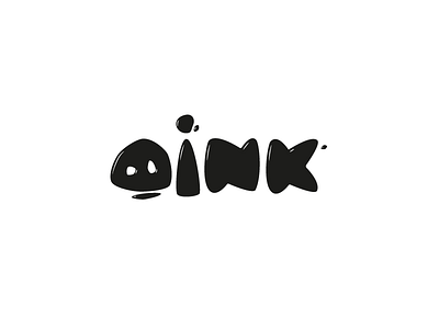 Oink blob bw ink logo oink pig piggy swine