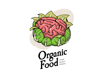 Organic Brain brain cauliflower food illustration organic organic food zombie