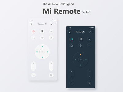 Mi Remote App Skeuomorphic Design app design application dark app ui iot app mi remote neuomorphism remote app skeuomorph ui design