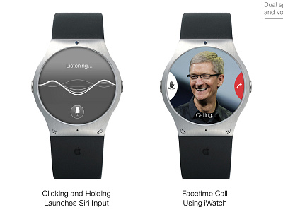 iWatch Mockup - Siri & Facetime Detail View iwatch
