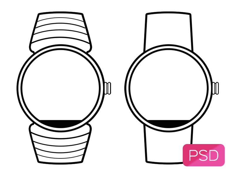Moto 360 Wireframe PSD android moto 360 psd wear wireframe