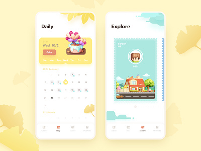 dopixel2.0每日一图飞机稿 calendar card clean colorful game mobile pixel sketch ui