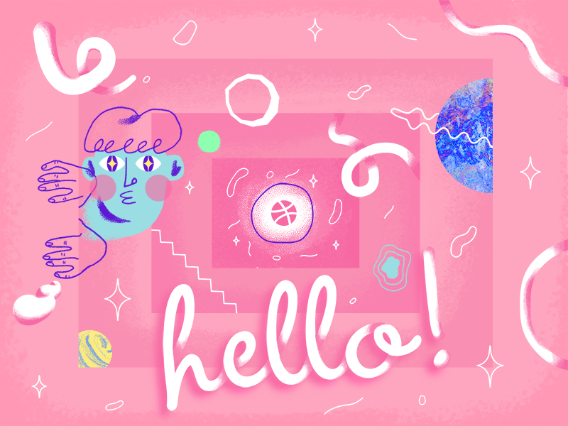 Hello! artwork vector illustration debut vector illustraion