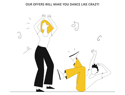 CRAZY DANCE appdesign application art colors dance design designer flat illustrator monotone trending vector