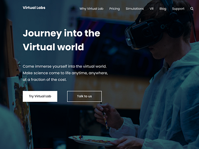 A landing page design for Virtual Labs