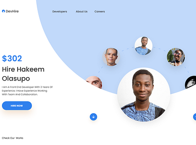 DevHire Landing Design design hire landing page design ui ux web